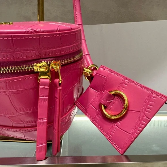 Jacquemus pink leather shoulder bag, 11.5X15.5X15.5cm - Picture 7 of 9